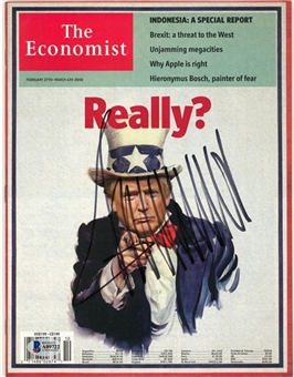 2016 Donald Trump Signed "The Economist" Magazine (Beckett)